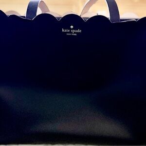 Kate Spade Navy Blue Scalloped Tote